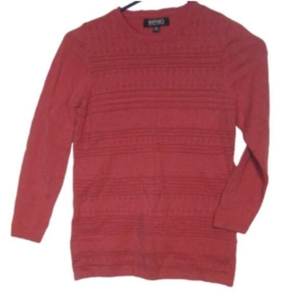 Textured Minimalist Coral Knit Sweater Buffalo David Bitton S - Picture 3 of 8
